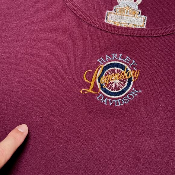 Harley Davidson Nevada Burgundy Ribbed Tank Womens Size M GUC - Picture 5 of 8